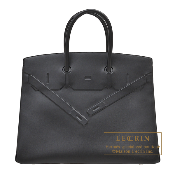 Hermes　Birkin　Shadow bag 35　Black　Swift leather　Silver hardware