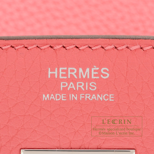 Hermes Birkin bag 30 Rose azalee Clemence leather Silver hardware