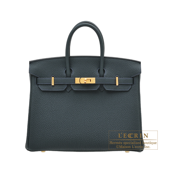 Hermes　Birkin bag 25　Vert rousseau　Togo leather　Gold hardware