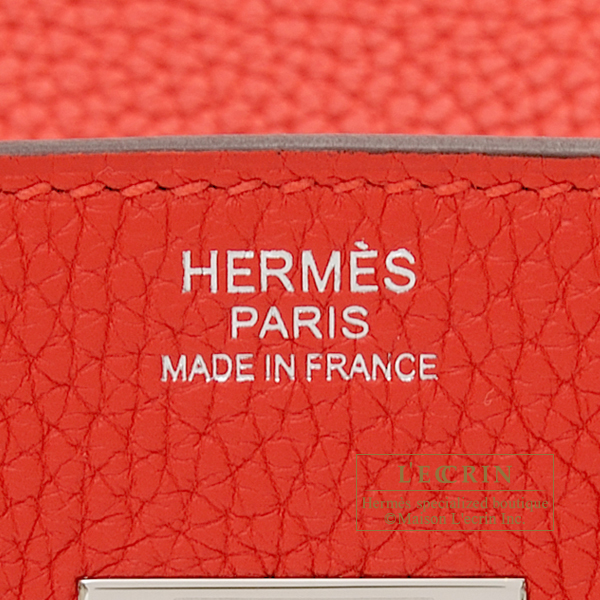Hermes Rouge Tomate Clemence Lindy 30