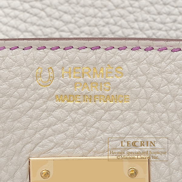 Hermes Personal Birkin bag 30 Beton/Anemone Togo leather Champagne gold  hardware