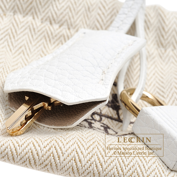 Hermes Personal Birkin bag 25 White/ Gris tourterelle Clemence