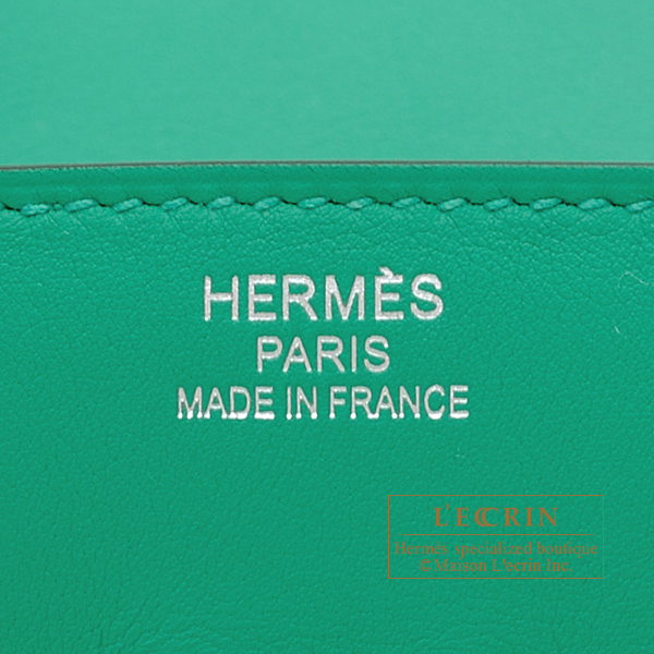 HERMES Birkin 35 Bag in Vertigo Green Ostrich Leather