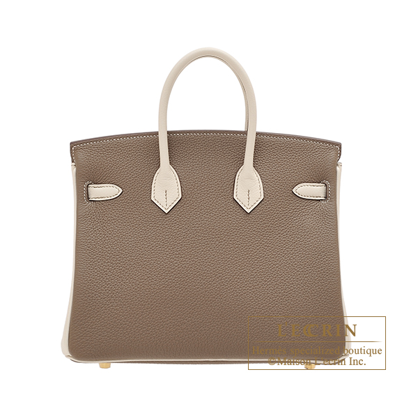 Hermes Personal Birkin bag 25 Craie/ Rouge H Togo leather Matt