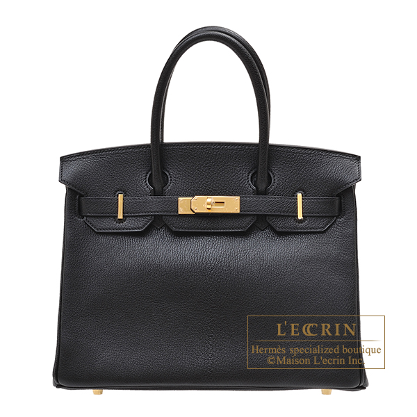Hermes　Birkin bag 30　Black　Chevre myzore goatskin　Gold hardware