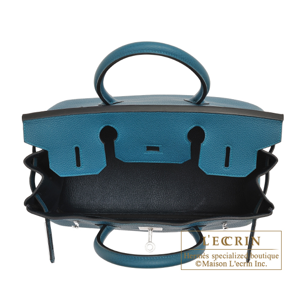 Hermes Birkin Verso bag 25 Vert bosphore/ Blue ocean Togo leather Silver  hardware