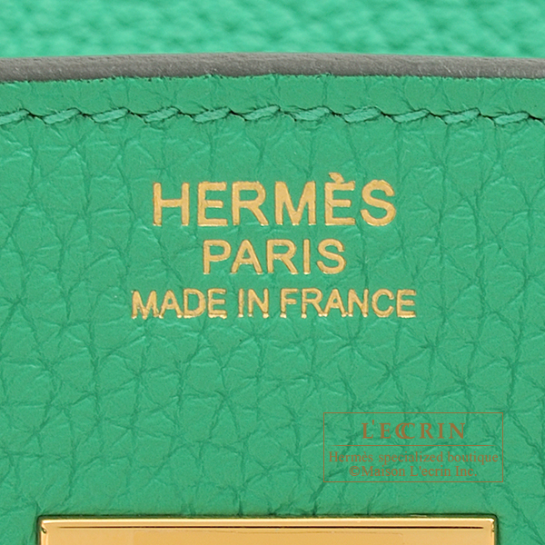 HERMÈS, 2014, A MENTHE CLEMENCE LEATHER BIRKIN 30 BAG
