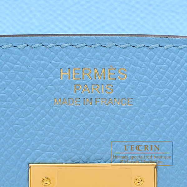 Hermes Birkin 30 Tasche Blau Celeste Gold Hardware Epsom Leder