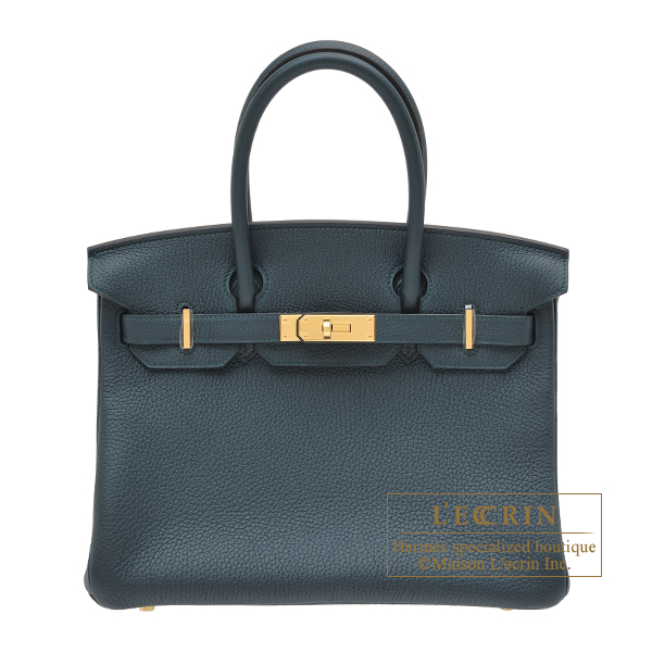 Hermes　Birkin bag 30　Vert cypres　Clemence leather　Gold hardware