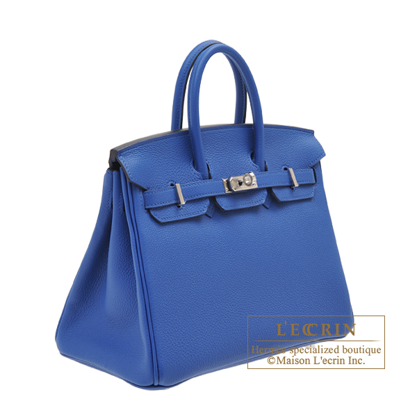 Hermes Birkin bag 25 Blue france Togo leather Silver hardware