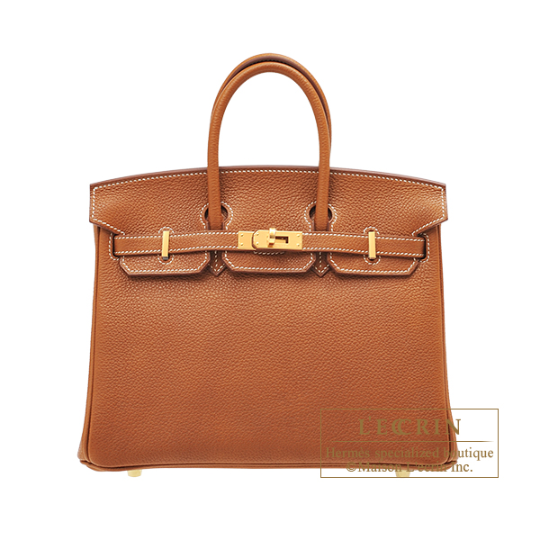 Hermes　Birkin bag 25　Fauve　Barenia faubourg leather　Gold hardware