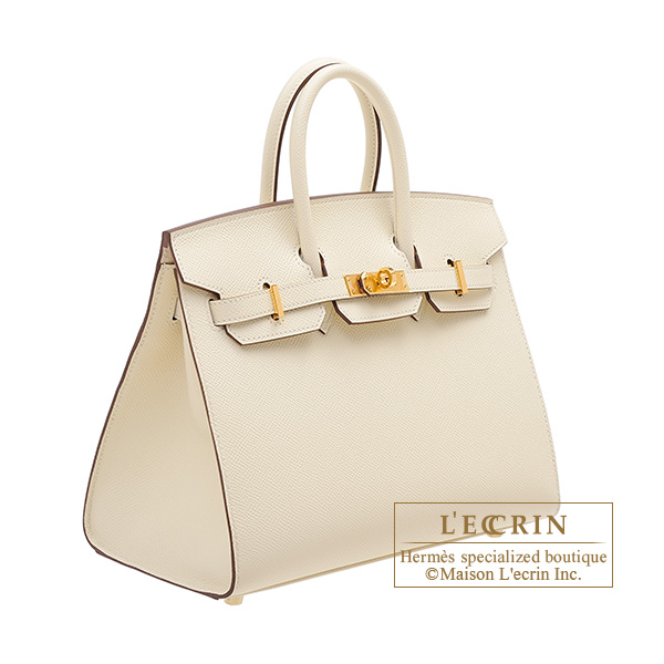 Hermes Birkin bag 25 Nata Ostrich leather Gold hardware