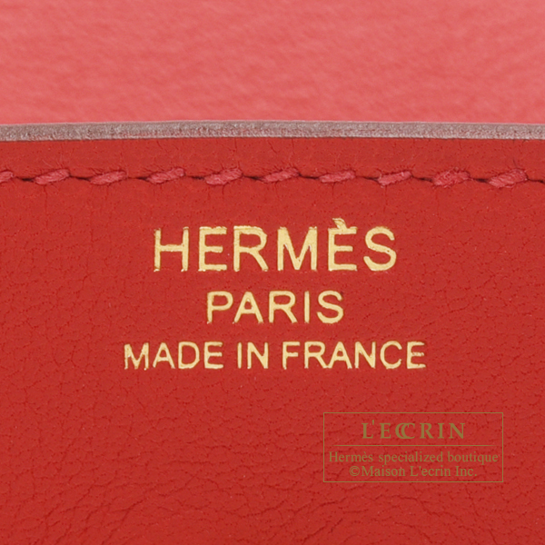 HERMES Birkin Size 25 Swift Leather Rouge Piman