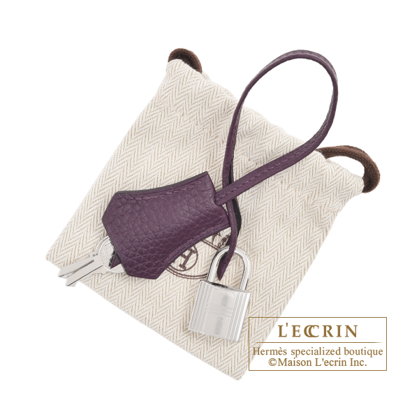 Hermes Birkin bag 30 Cassis Clemence leather Silver hardware