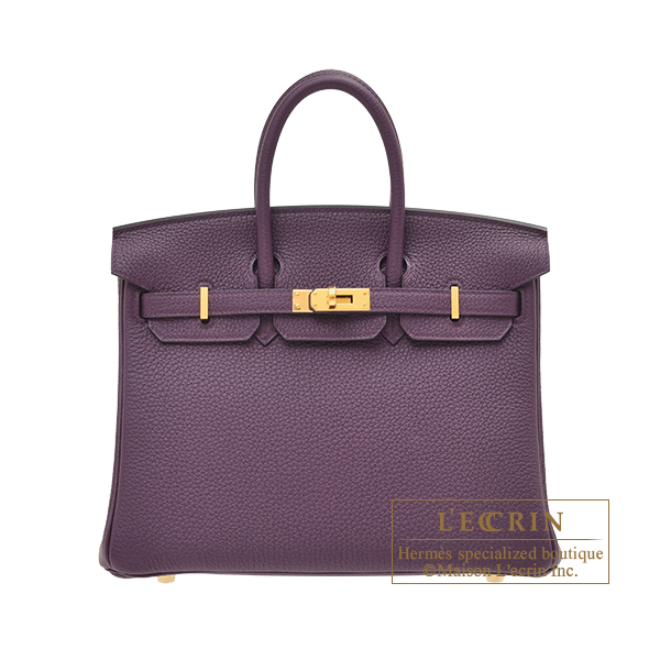Hermes　Birkin bag 25　Cassis　Togo leather　Gold hardware