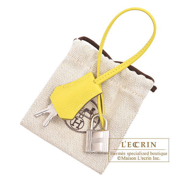 Hermes Birkin bag 35 Lime Epsom leather Silver hardware