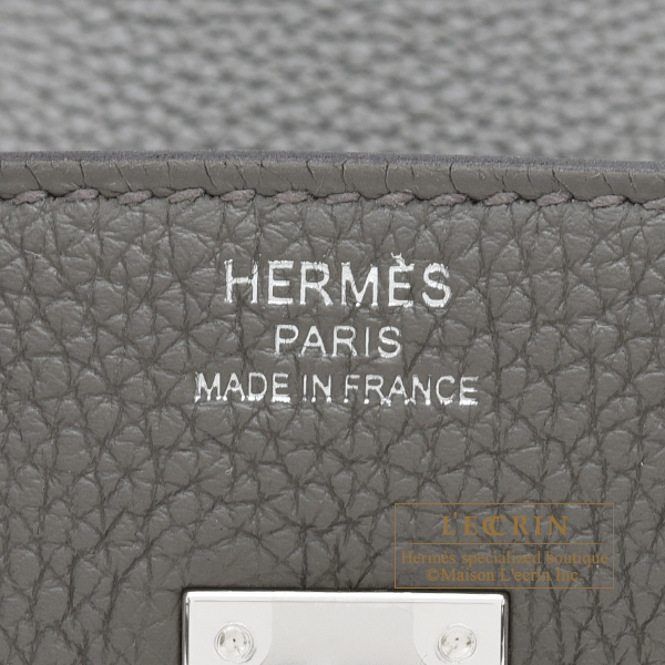 Hermes birkin touch 25cm Gris neve alligator/Gris Meyer Togo Phw