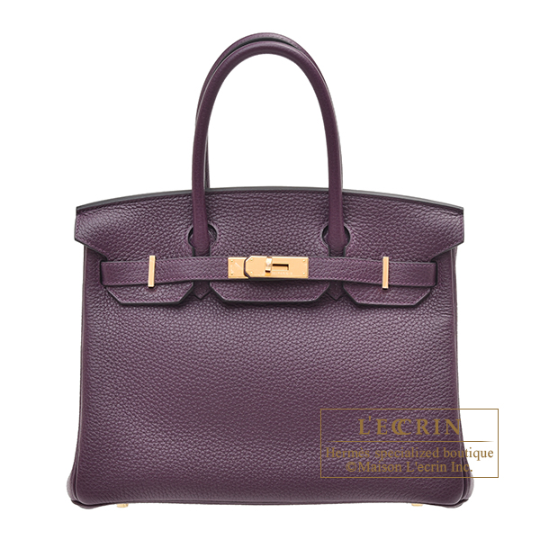 Hermes　Birkin bag 30　Cassis　Clemence leather　Gold hardware