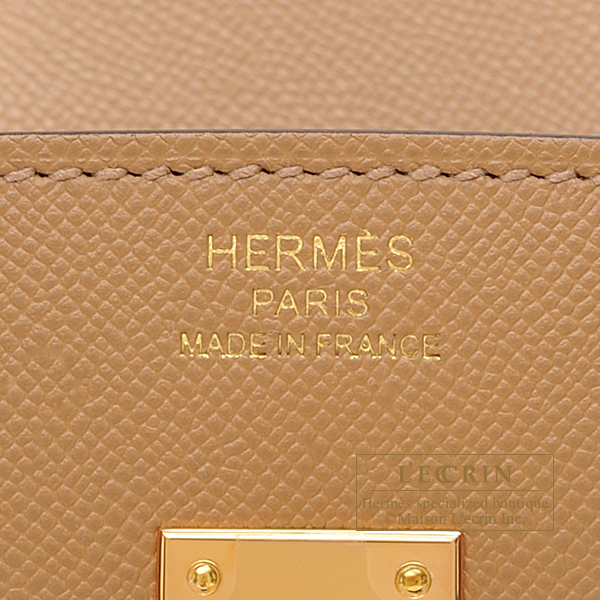 Hermes　Birkin Sellier bag 25　Chai　Madame leather　Gold hardware