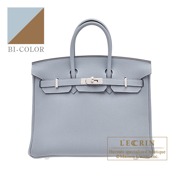 Hermes　Birkin Verso bag 25　Blue lin/　Beige de weimar　Togo leather　Silver hardware