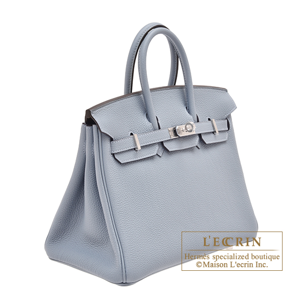 Hermes Birkin bag 35 Blue lin Togo leather Silver hardware