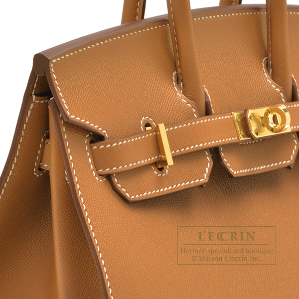Hermes Birkin 25 Sellier Bag Gold w/ Gold Hardware Veau Madame