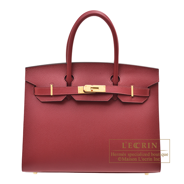 Hermes　Birkin Sellier bag 30　Rouge grenat　Epsom leather　Gold hardware