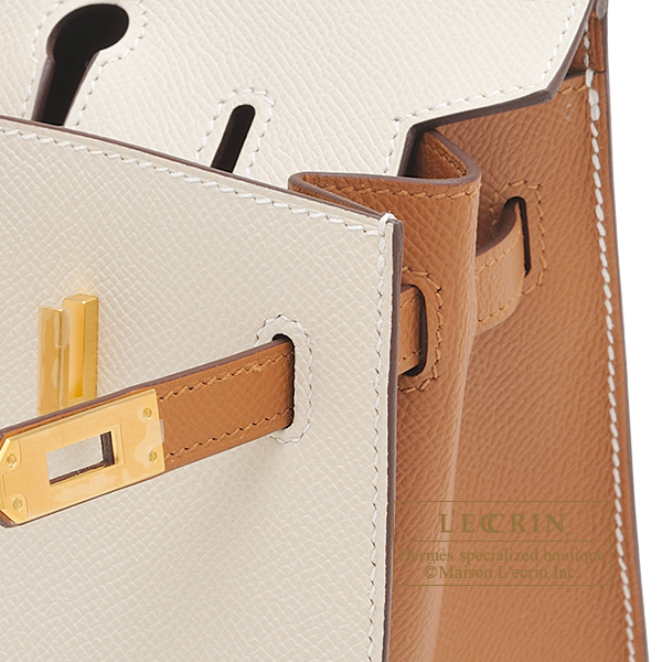 Hermes Personal Birkin Sellier bag 25 Craie/ Black Epsom leather Matt gold  hardware