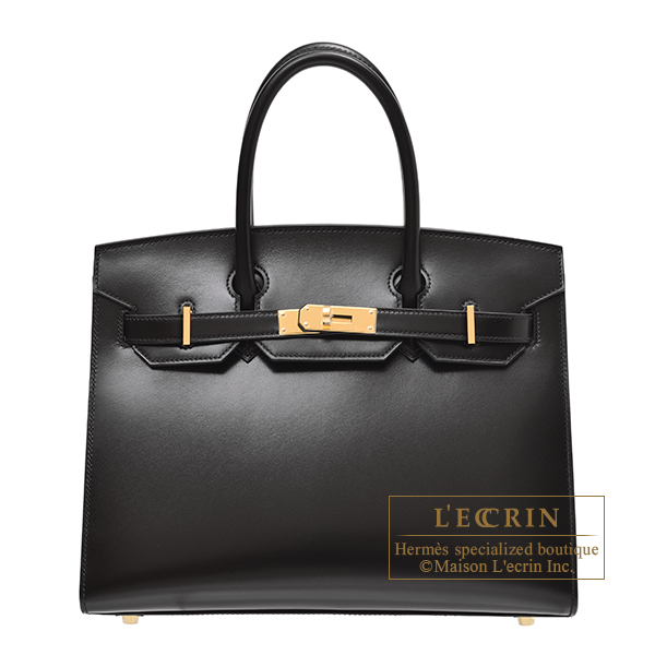 Hermes Birkin 30 Black Box Leather Gold Hardware