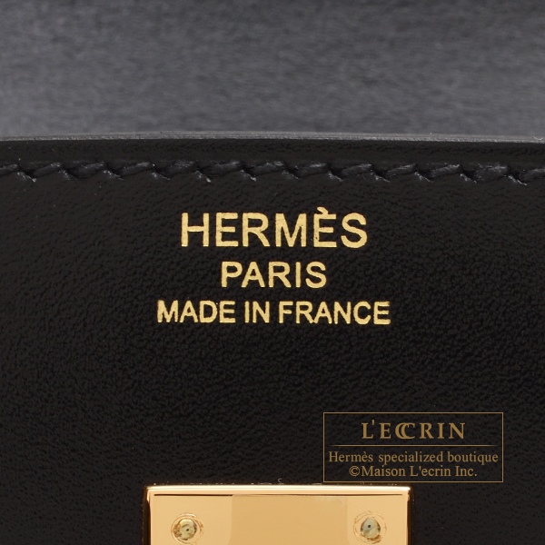 Hermes Kelly bag 25 Sellier Black Box calf leather Gold hardware