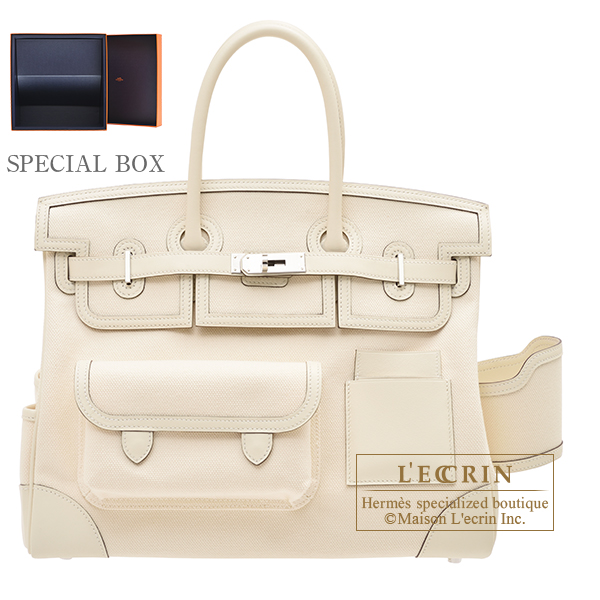 A LIMITED EDITION NATA CANVAS & SWIFT LEATHER CARGO BIRKIN 35 WITH