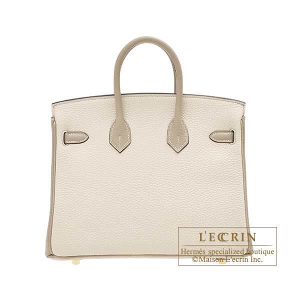 Hermes Personal Birkin Sellier bag 25 Craie/Trench Epsom leather Gold  hardware
