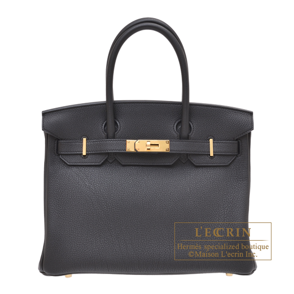 Hermes　Birkin bag 30　Black　Togo leather　Gold hardware