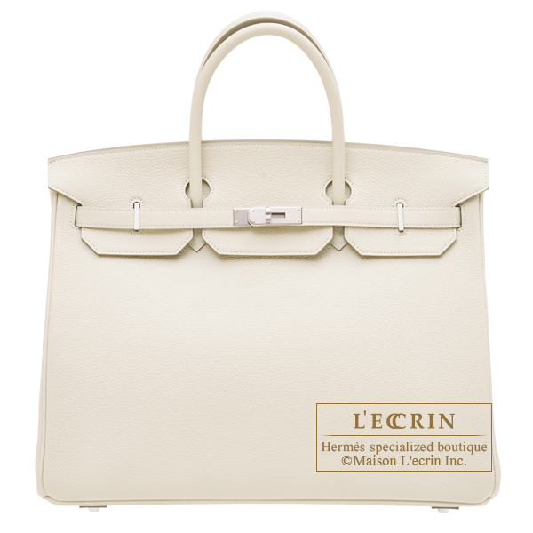 Hermes　Birkin bag 40　Craie　Togo leather　Silver hardware