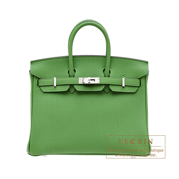 Hermes　Birkin bag 25　Vert yucca　Togo leather　Silver hardware