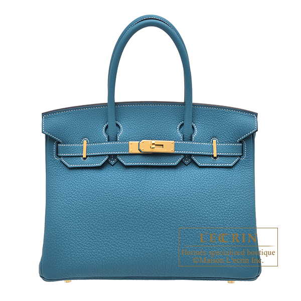 Hermes　Birkin bag 30　New blue jean　Togo leather　Gold hardware