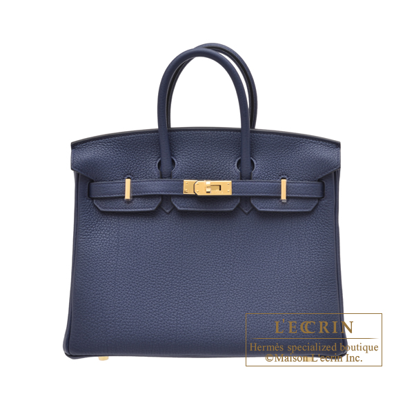 Hermes　Birkin bag 25　Blue navy　Togo leather　Gold hardware