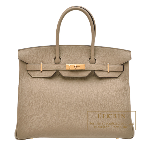 Hermes　Birkin bag 35　Beige marfa　Togo leather　Gold hardware