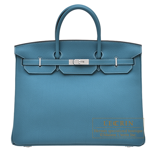 Hermes　Birkin bag 40　New blue jean　Togo leather　Silver hardware