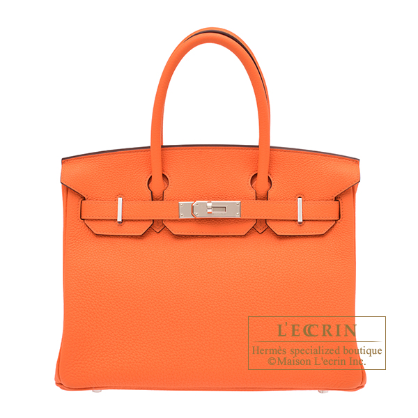 Hermes　Birkin bag 30　Orange minium　Togo leather　Silver hardware