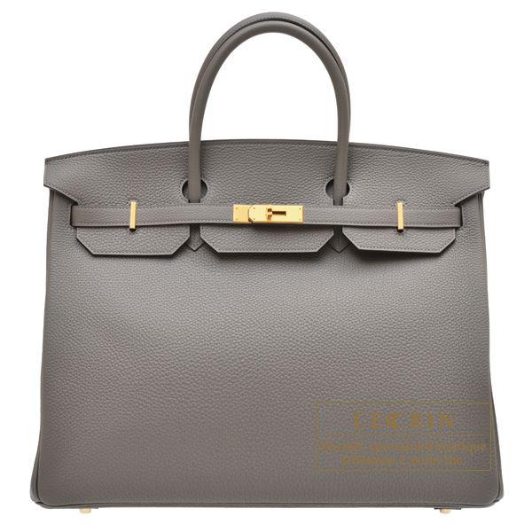 Hermes　Birkin bag 40　Gris meyer　Togo leather　Gold hardware