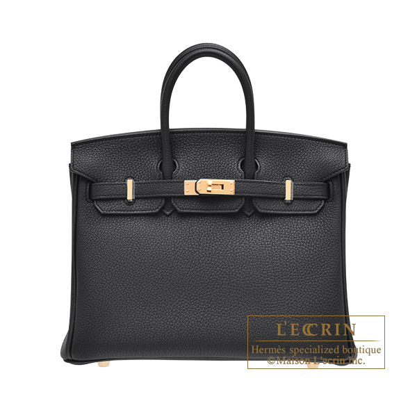 Hermes　Birkin bag 25　Black　Togo leather　Gold hardware