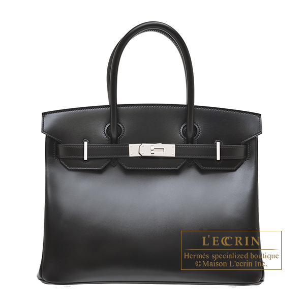 Hermes　Birkin bag 30　Black　Tadelakt leather　Silver hardware