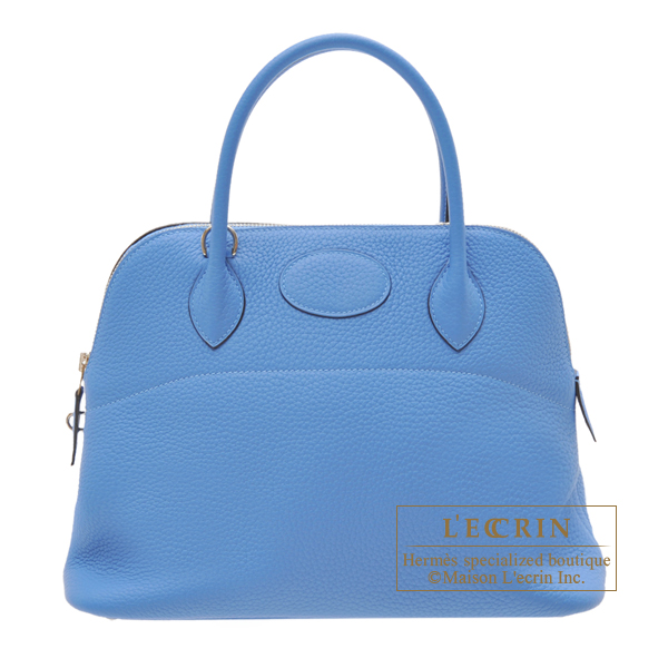 Hermes　Bolide bag 31　Blue paradise　Clemence leather　Silver hardware