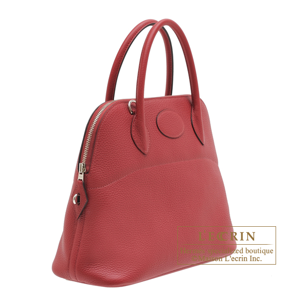 HERMES Bolide 31 Red Tomato Clemence Stamp X