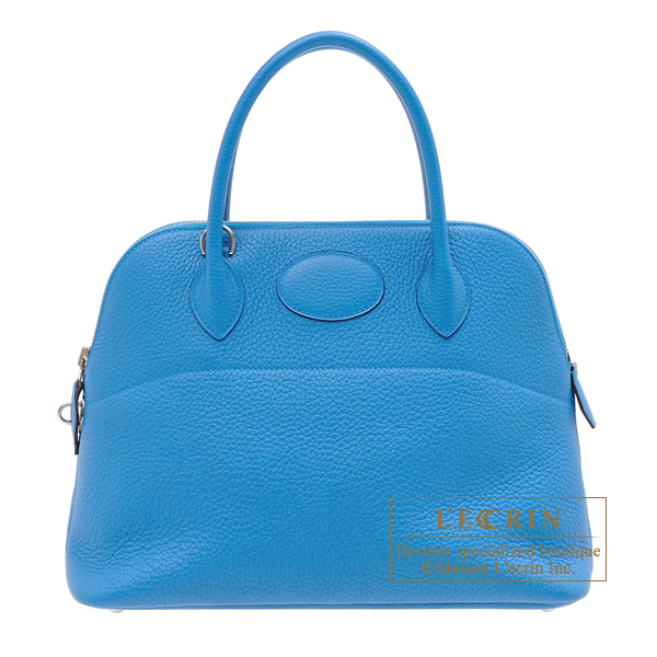 Hermes　Bolide bag 31　Blue zanzibar　Clemence leather　Silver hardware