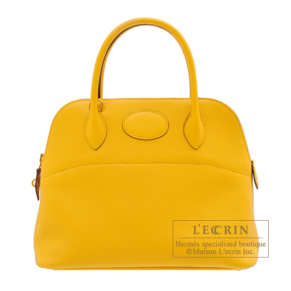 Hermes Bag Casserie 31 Taurillon Clemence Lime Yellow Imprint Tote Shoulder  Leat