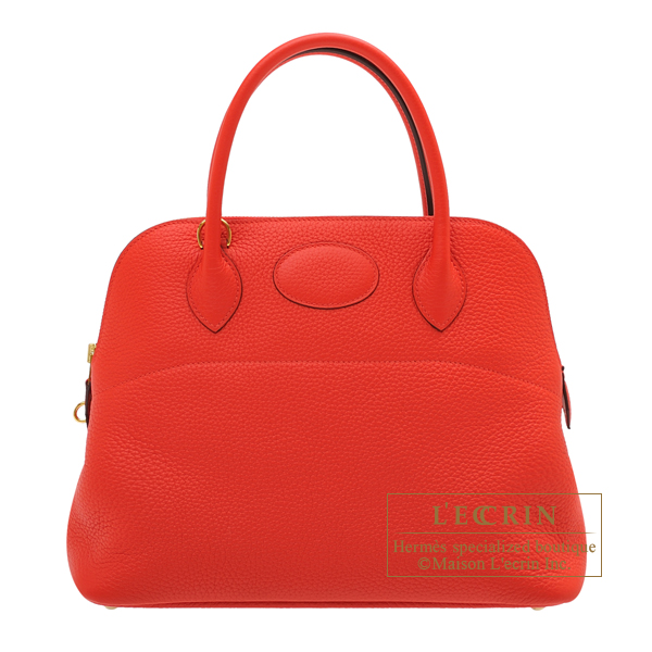 Hermes　Bolide bag 31　Rouge coeur　Clemence leather　Gold hardware