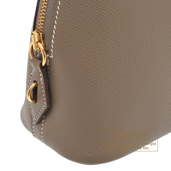 Hermes Bolide 1923 Mini 25 Bag Etoupe Gold Hardware Epsom Leather •  MIGHTYCHIC • 