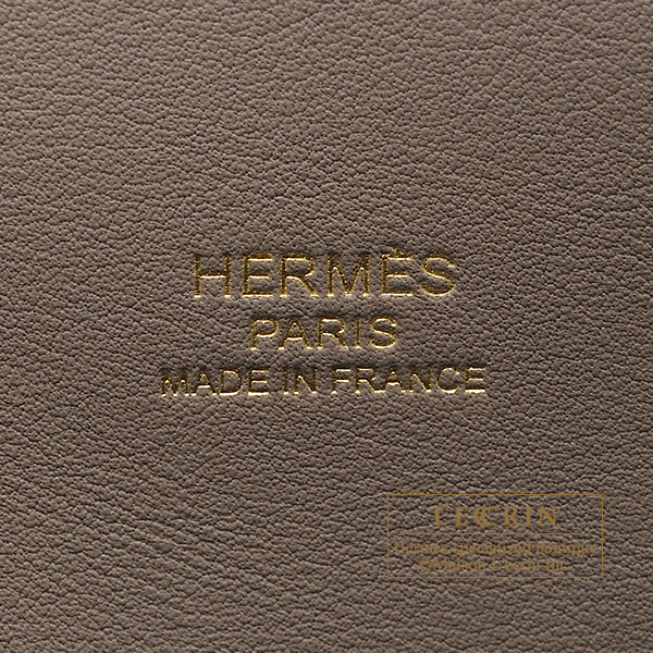 Hermes Bolide bag 1923 25 Etoupe grey Epsom leather Gold hardware